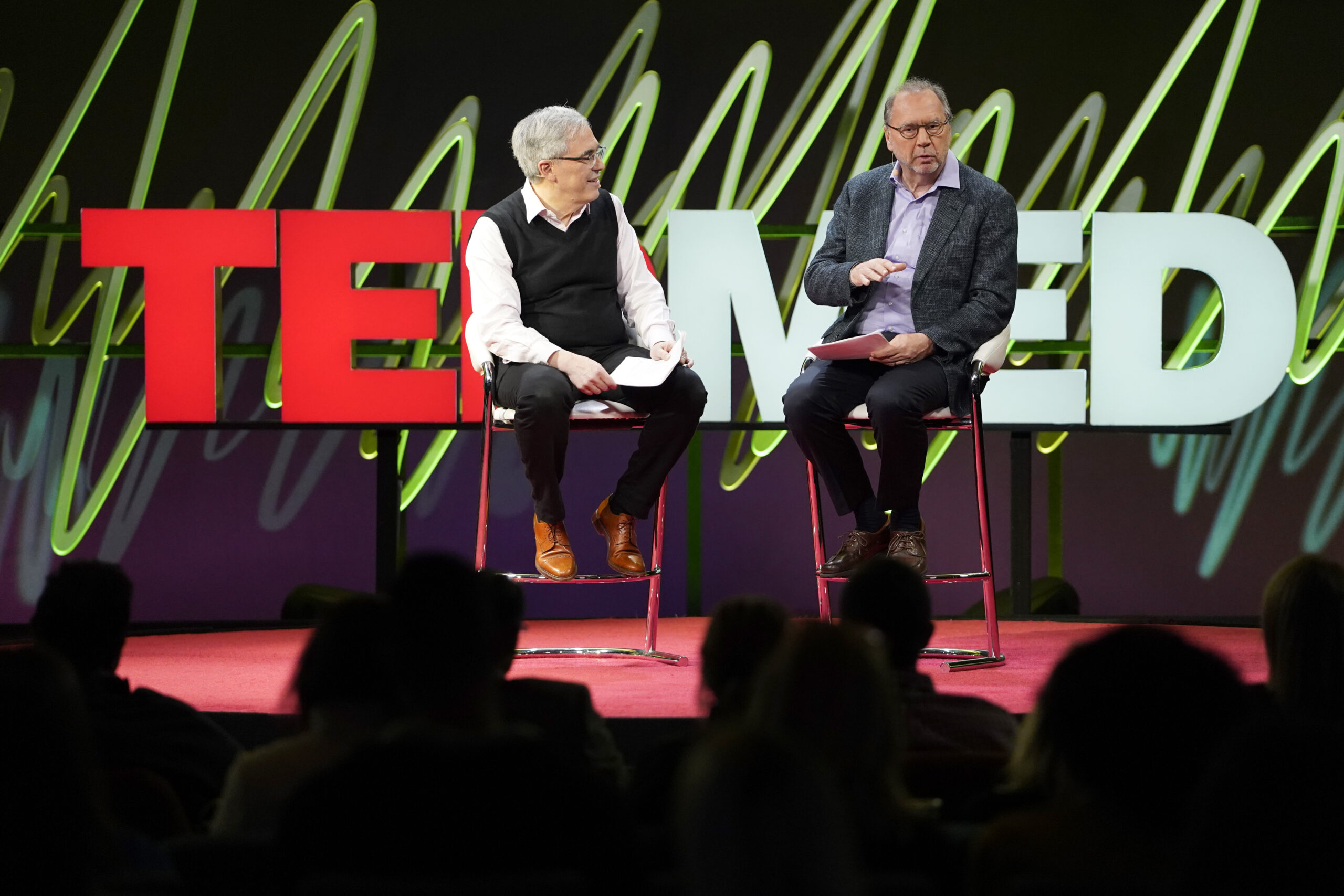 Image of Jay Walker and Peter Piot have a Conversation on the TEDMED 2020 Stage.
